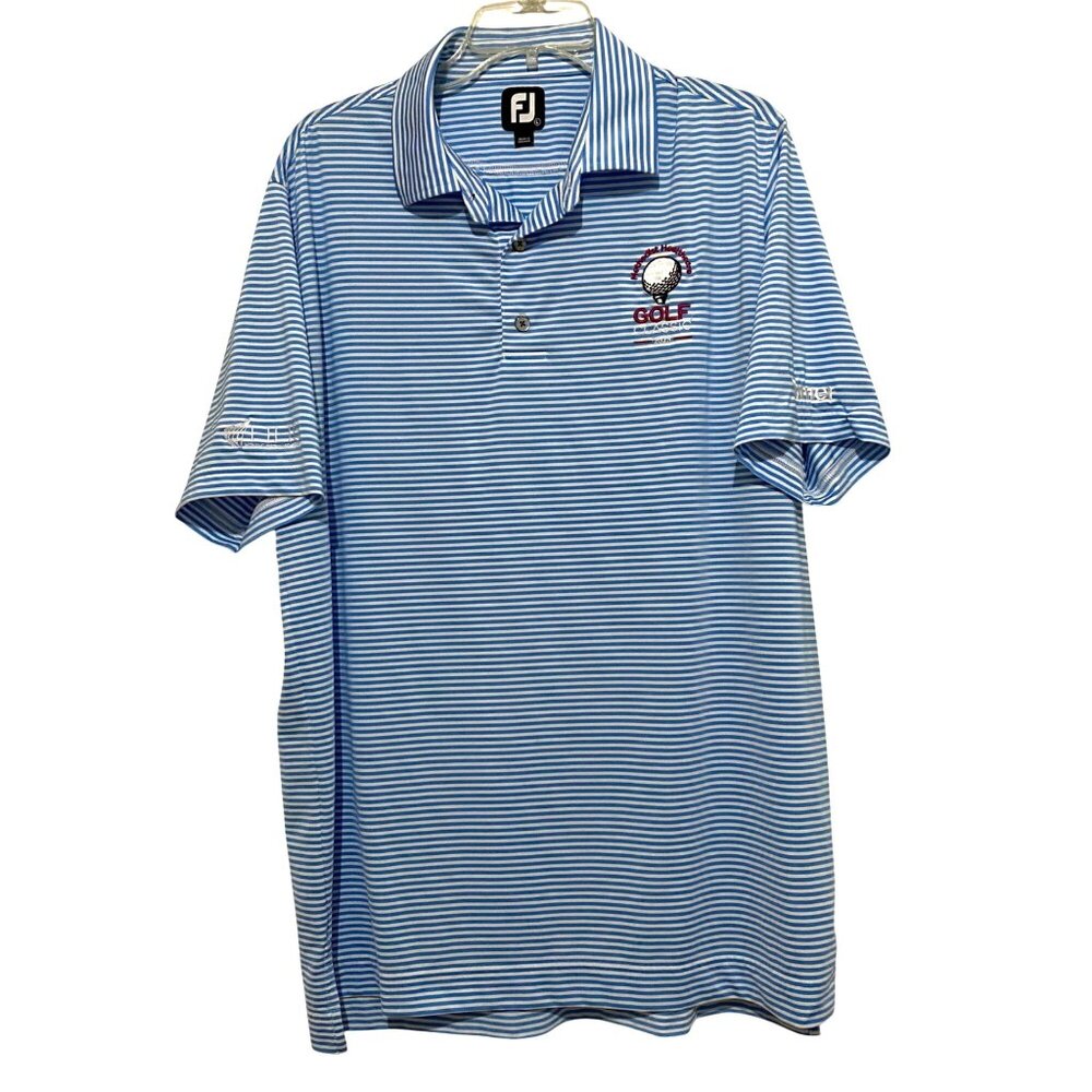 FootJoy Mens Golf Shirt‎ L Striped Methodist Healthcare Golf Classic 2023 Turner